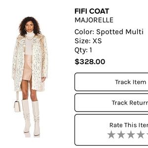 MAJORELLE Faux Fur Leopard Coat XS